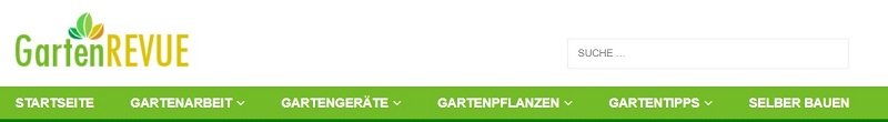 Nischenseite erstellen - Schritt für Schritt Anleitung zum Aufbau einer Nischenwebsite Navigationsmenü der Nischenwebsite Garten Revue