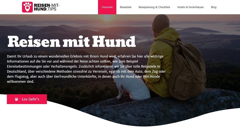 Nischenseite erstellen - Schritt für Schritt Anleitung zum Aufbau einer Nischenwebsite Nischenseite Reisen mit Hund
