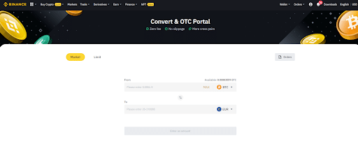 Bitcoin in Euro tauschen Binance Schritt 1
