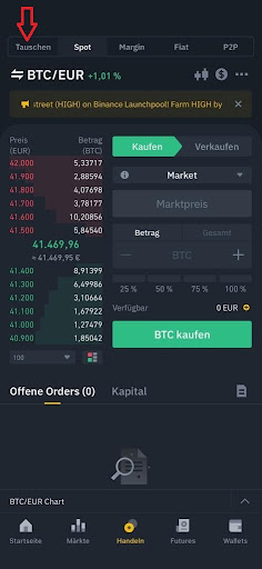 Bitcoin in Euro tauschen Handy
