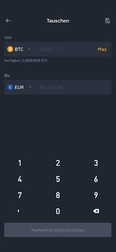 Bitcoin tauschen auf dem Handy